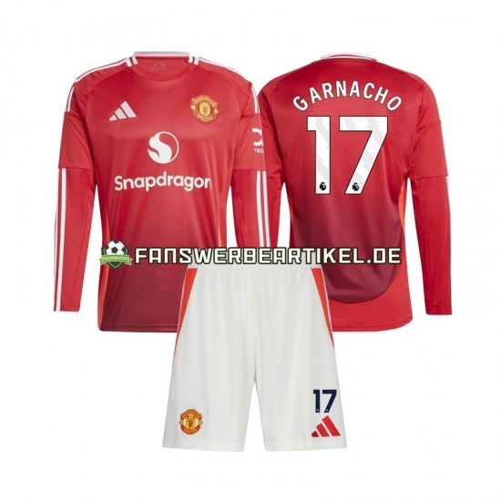 Alejandro Garnacho 17 Trikot Manchester United Kinder Heimausrüstung 2024-2025 Langarm