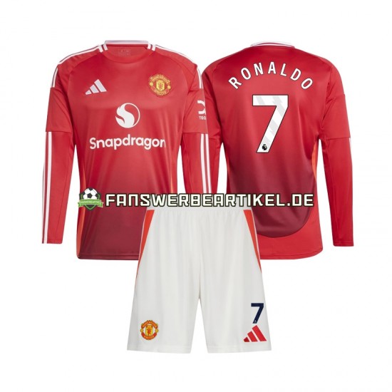 Cristiano Ronaldo 7 Trikot Manchester United Kinder Heimausrüstung 2024-2025 Langarm