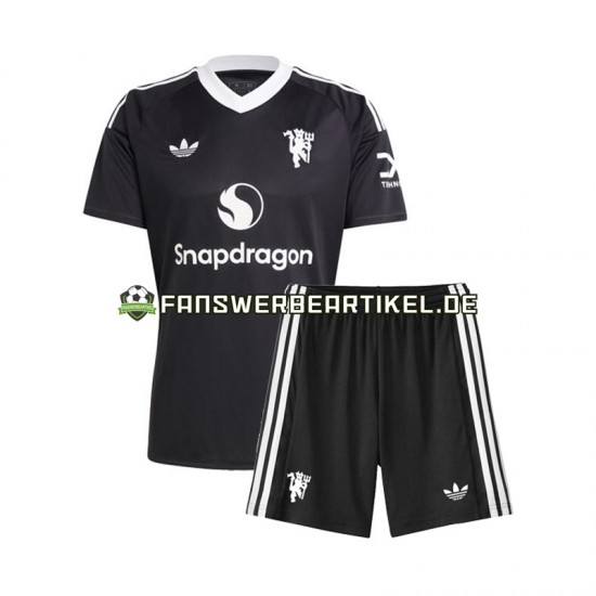 Torwart Trikot Manchester United Kinder Ausweich ausrüstung 2024-2025 Kurzarm