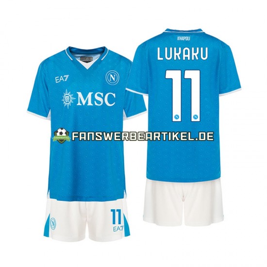 Lukaku 11 Trikot SSC Neaples Kinder Heimausrüstung 2024-2025 Kurzarm