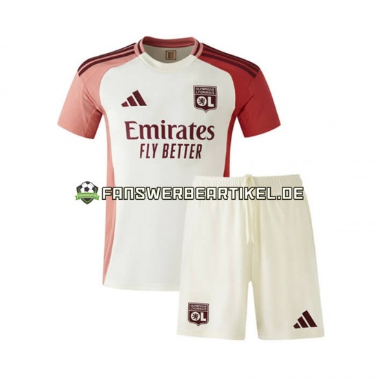 Trikot Olympique Lyon Kinder Ausweich ausrüstung 2024-2025 Kurzarm