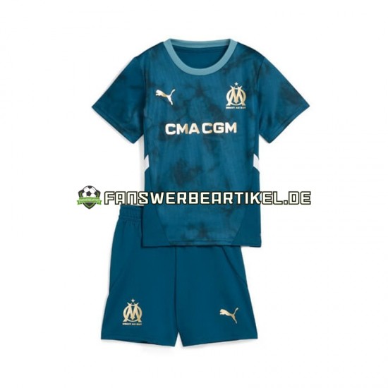 Trikot Olympique Marseille Kinder Auswärtsausrüstung 2024-2025 Kurzarm