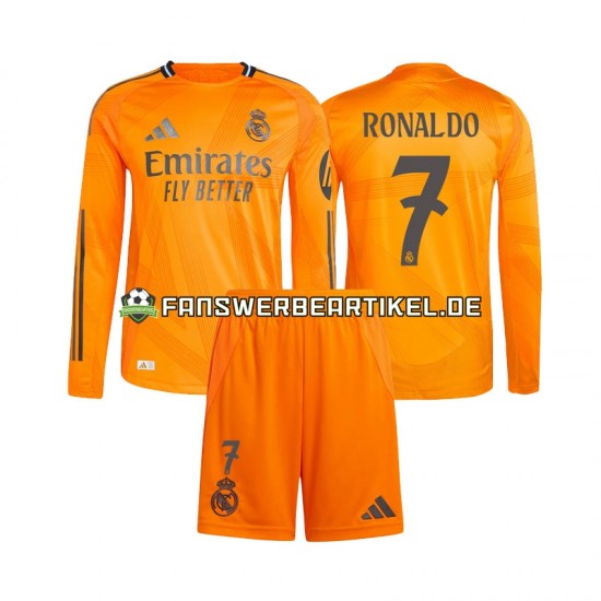 Cristiano Ronaldo 7 Trikot Real Madrid Kinder Auswärtsausrüstung 2024-2025 Langarm