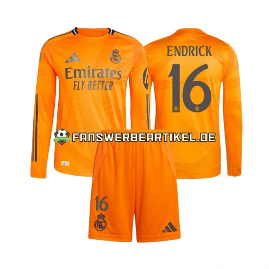 Endrick 16 Trikot Real Madrid Kinder Auswärtsausrüstung 2024-2025 Langarm