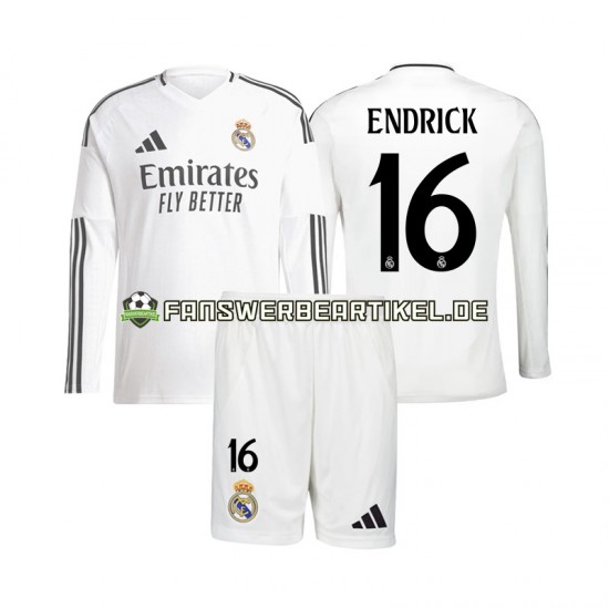 Endrick 16 Trikot Real Madrid Kinder Heimausrüstung 2024-2025 Langarm