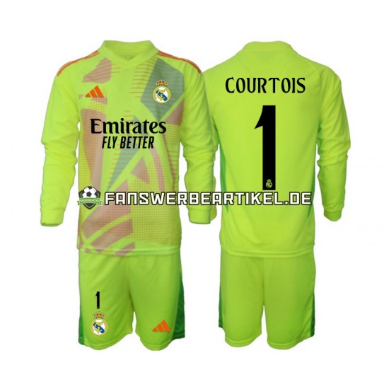 COURTOIS 1 Torwart Trikot Real Madrid Kinder Viertes ausrüstung 2024-2025 Langarm