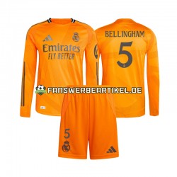 Jude Bellingham 5 Trikot Real Madrid Kinder Auswärtsausrüstung 2024-2025 Langarm