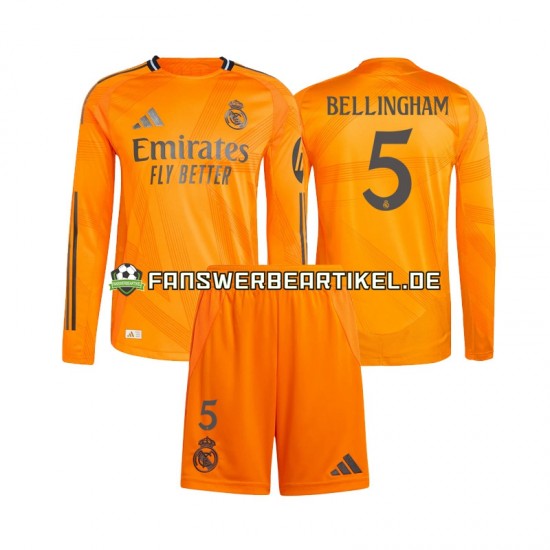 Jude Bellingham 5 Trikot Real Madrid Kinder Auswärtsausrüstung 2024-2025 Langarm