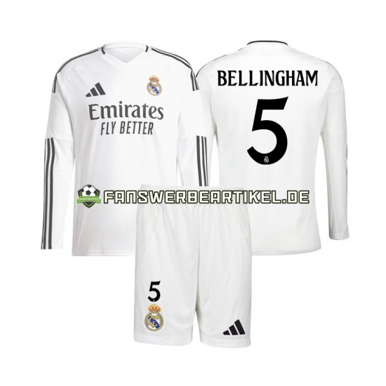 Jude Bellingham 5 Trikot Real Madrid Kinder Heimausrüstung 2024-2025 Langarm