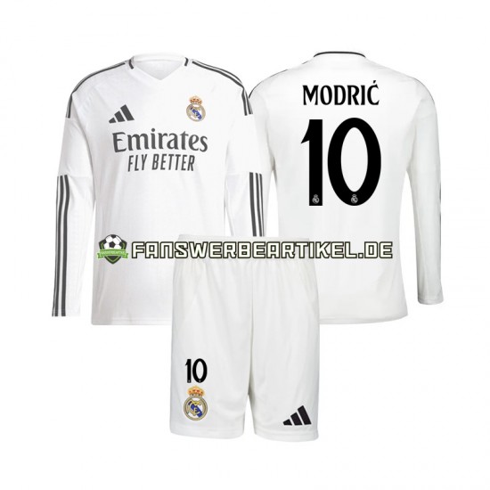 Luka Modric 10 Trikot Real Madrid Kinder Heimausrüstung 2024-2025 Langarm