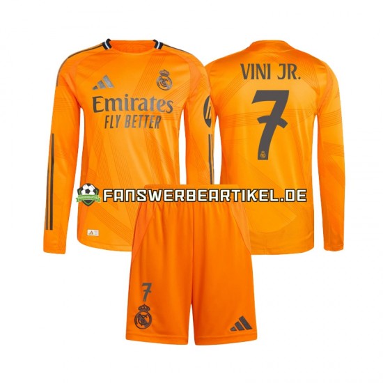 Vinicius Junior 7 Trikot Real Madrid Kinder Auswärtsausrüstung 2024-2025 Langarm