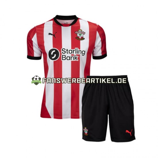 Trikot Southampton Kinder Heimausrüstung 2024-2025 Kurzarm