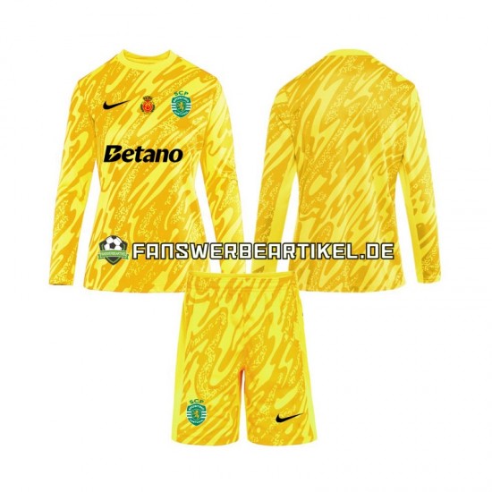 Torwart Trikot Sporting CP Kinder Ausweich ausrüstung 2024-2025 Langarm