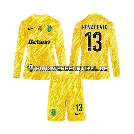 Kovacevic 13 Torwart Trikot Sporting CP Kinder Ausweich ausrüstung 2024-2025 Langarm