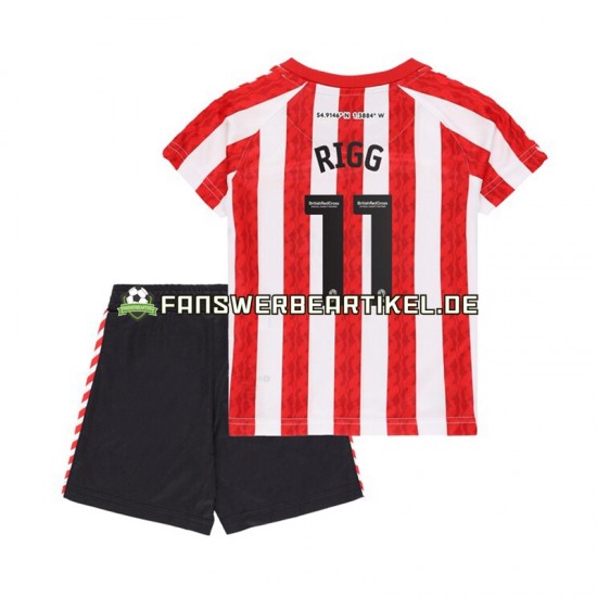 Sunderland Chris Rigg 11 Trikot Kinder Heimausrüstung 2024-2025 Kurzarm