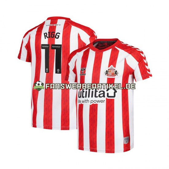 Sunderland Chris Rigg 11 Trikot Herren Heimausrüstung 2024-2025 Kurzarm