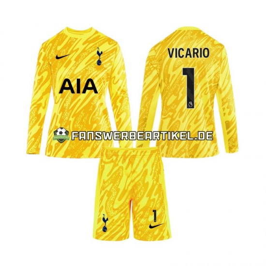 Vicario 1 Torwart Trikot Tottenham Hotspur Kinder Heimausrüstung 2024-2025 Langarm